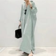 thumbnail image 2 of kamemir Women's Casual Long Sleeve Button Down Loose Striped Cotton Maxi Shirt Dress(Green,XL), 2 of 5
