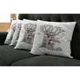 thumbnail image 5 of Ambesonne Tree Throw Pillow Cover 4 Pack, Bunny Family Rain Birds, 18", Taupe Pale Pink, 5 of 5