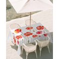 thumbnail image 3 of 54x80 Inch Outdoor Tablecloth with Umbrella Hole Zipper Rectangle Red Flowers Rectangular Tablecloths Outside Waterproof Watercolor Spring Country Botanical Floral Patio Table Cover for Picnic Party, 3 of 8