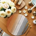 thumbnail image 2 of Burnt Orange Gray Ombre Round 15 Inch Placemats Set of 2, Vintage Farmhouse Wooden HeatResistant Non Slip Place Mats for Dining Table, Wipeable Braided Kitchen Table Mats for Housewarming, 2 of 9