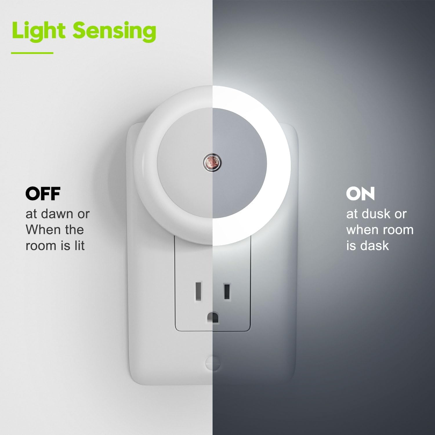 BIBEARBIBEAR Night Lights Plug into Wall, Night Light, Dusk to Dawn Sensor, White Led Night Light 0.5W, 8 Pack Nightlight for Adults, Bedroom, Bathroom, Hallway, Kitchen