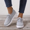 thumbnail image 2 of Black and Friday Deals 2023 Clearance under $5 JINMGG Sneakers for Women Plus Clearance Women Lace Up Sneakers Color Solid Color Shoes Plus Size Fashion Sports Casual Shoes Gray 35, 2 of 4