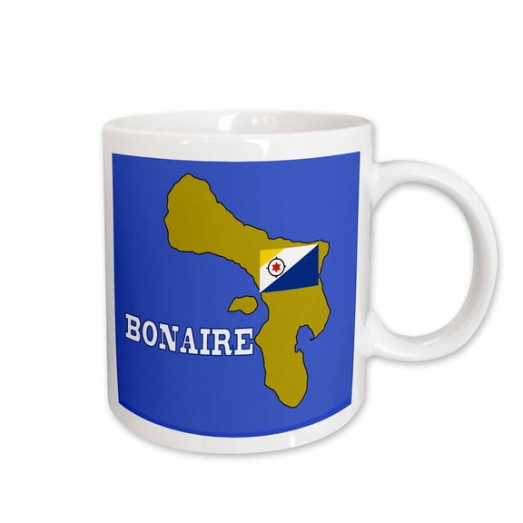 3drose, the Flag and Map of the Caribbean Island of Bonaire, 11oz Mug