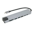 Type C Docking Station 5Gbps High Speed Transfer Chip 8 in 1 RJ45 USB Charging HUB for Laptop