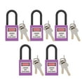 thumbnail image 2 of Padlocks Set, 5 Set 1.5in Security Lockout Nylon Insulation Engineering Loto  Electric Lockout Tagout Station Both Sides Lable With 10 Keys For Factories, 2 of 8