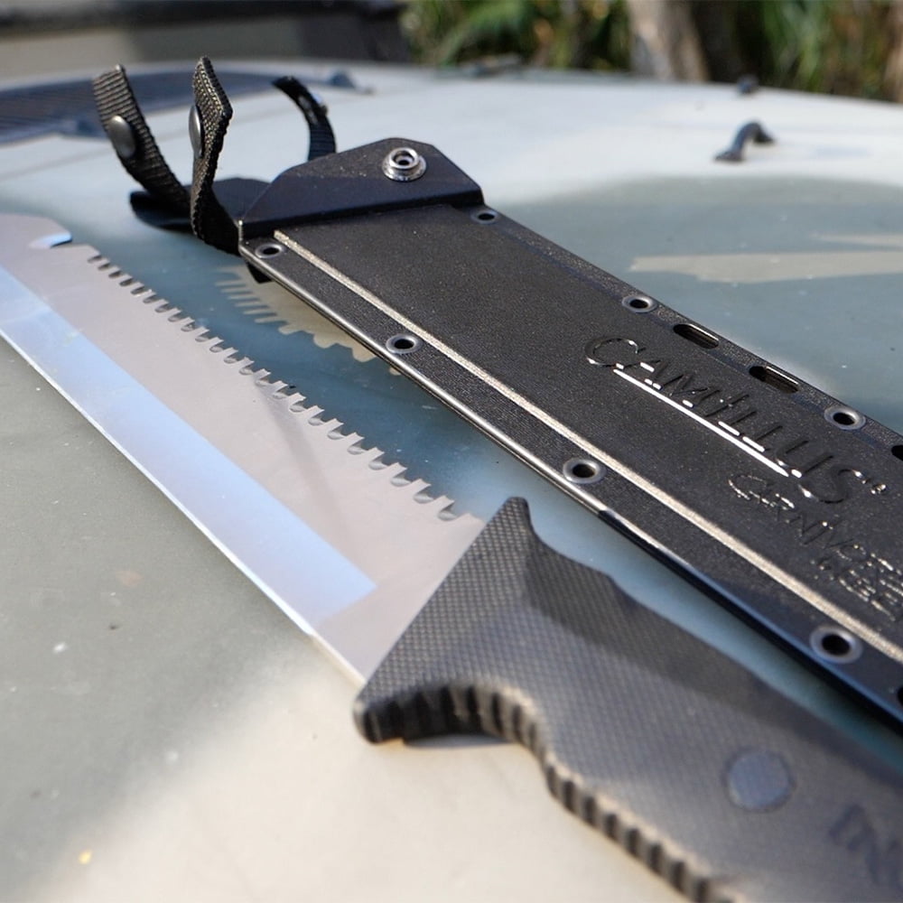 Camillus Carnivore Inject 5" Machete with 5" Trimming Knife and Sheath, Black/Silver