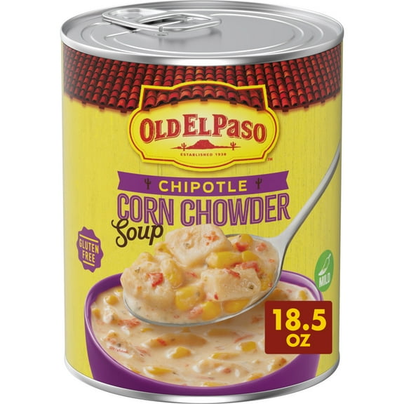Old El Paso Chipotle Corn Chowder Soup, Ready to Serve Canned Soup, 18.5 oz