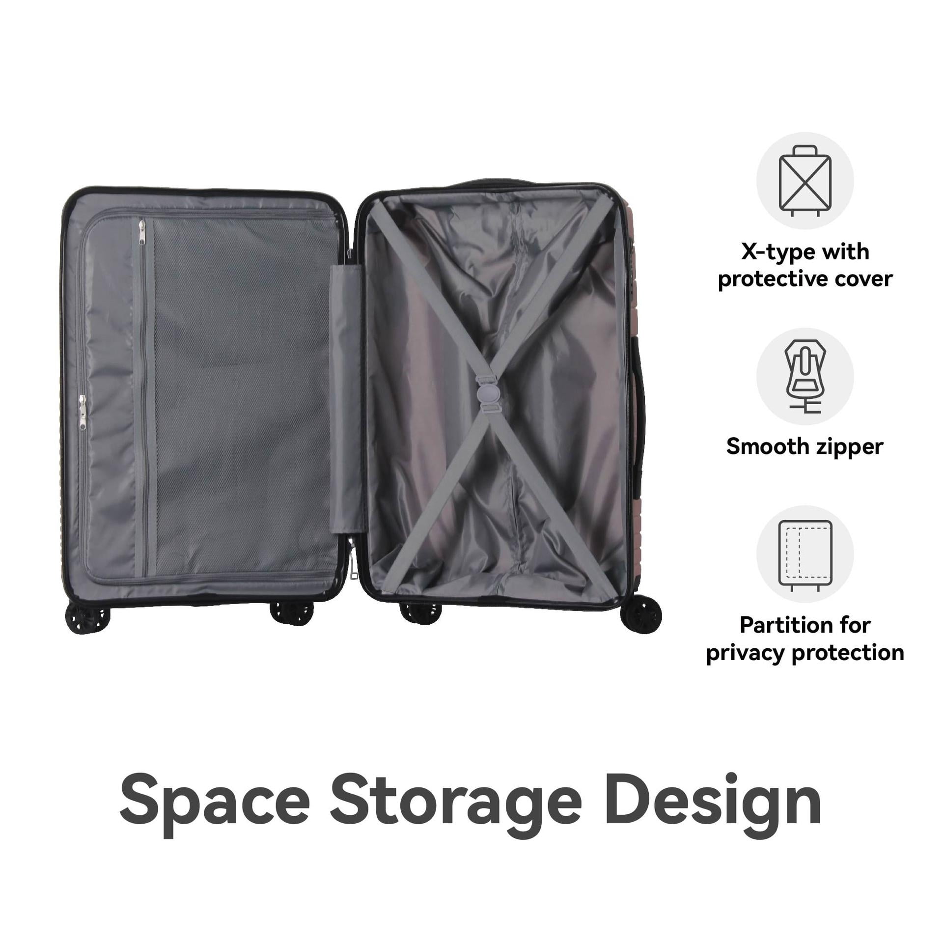 3-Piece Hardshell Luggage Set with TSA Lock, Spinner Wheels, Lightweight PP Suitcase (20/24/28 in)