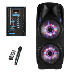 beFree Sound Double 10 Inch Subwoofer Portable Bluetooth Party PA Speaker