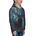 thumbnail image 3 of Uemuo Mystical Forest Elk Pattern Hooded Sweatshirt for Youth Pullover with Kangaroo Pocket Trendy youth sweatshirt Casual Hoodie for Boys and Girls-Small, 3 of 6