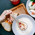 thumbnail image 3 of 4 PCS Chinese and Japanese Ceramic Soup Spoons Set Asian Retro Chinese Ceramic Rice Spoons Curved Handle Ramen Soup Spoon Painted Flower Ceramic Spoons with Long Handle for Salad, Flower 5, 3 of 4