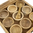 thumbnail image 3 of Handmade Wooden Seasoning Herb Spice Masala Box Container Holder Rack Stand Caddy With Spoon & Clear Lid Decorative Storage Chest Organizer For Kitchen Pantry Cabinet Drawer Storage 8 x 8 Inches, 3 of 7