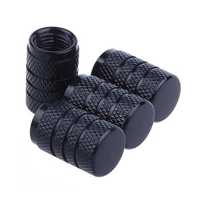 4pcs Car Tire Valve Stems Cap Knurling Style Tire Valve Cap Aluminum Tire Wheel Stem Air Valve Cap Car Universal Accessories