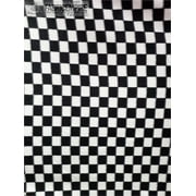 FABRIC EMPIRE Fleece Printed Fabric Checkers Black And White / 58" Wide / Sold by the yard