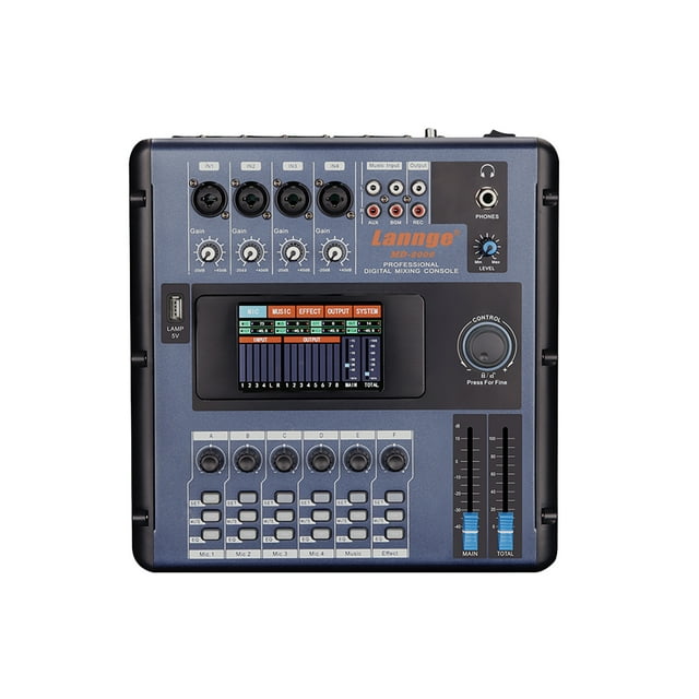 Lannge MD-2006 Consola de mezcla digital portátil de 6 canales Mezclador Pantalla táctil LCD