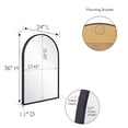 thumbnail image 2 of Black Metal Framed Arched Wall Mirror, Bedroom, Bathroom and Living Room, 24 in. x 36 in., 2 of 11