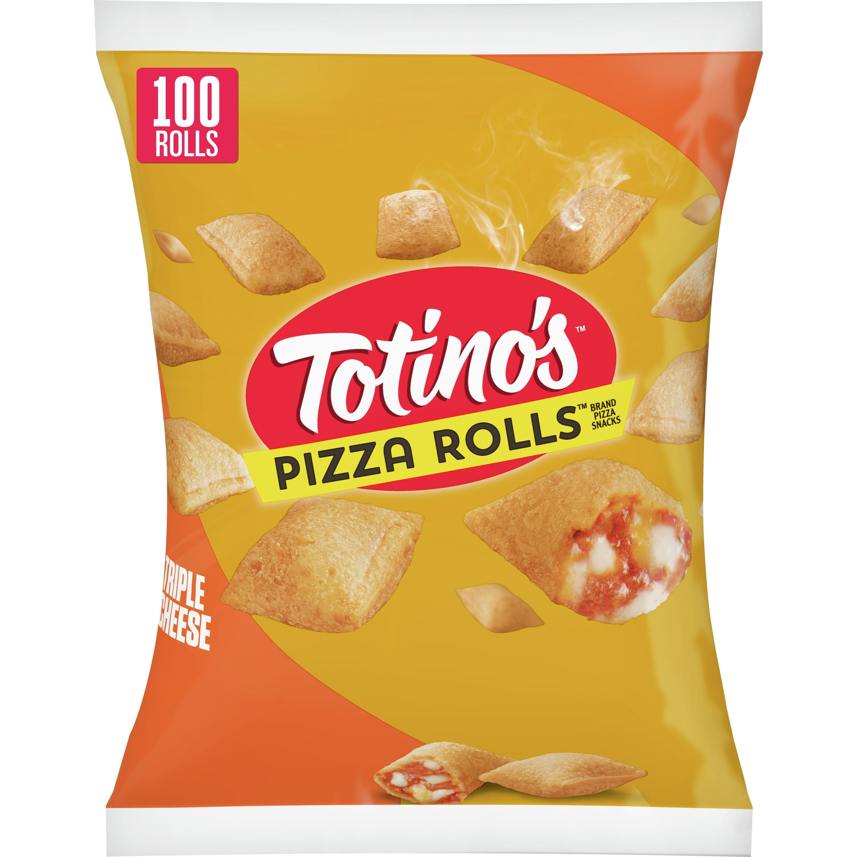 Totino's Pizza Rolls, Triple Cheese, 100 Rolls, 48.8 oz Bag
