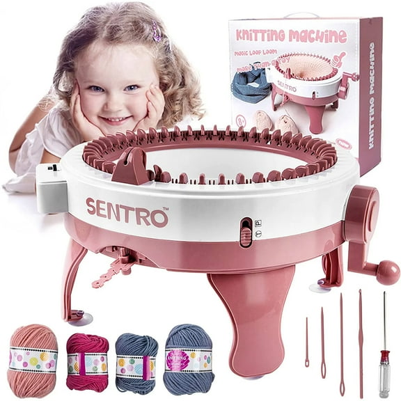 ETHAN Knitting Machine 48 Needles DIY Knitting Weaving Loom Machine with Row Counter, Knitting Board Rotating Double Knit Loom Machine Kits for Adults and Kids