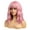 Lovely Pink, variant on 14 Inches Green Yellow Short Curly Split Bang Wig For Women