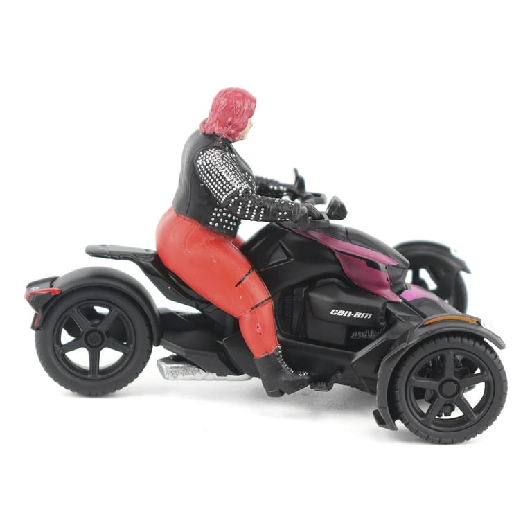 Can-Am Ryker 3-Wheel Motorcycle Pink Punk and Black with Driver