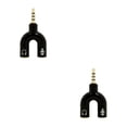 thumbnail image 3 of sweethay Divisor de audio de 3,5 mm Tipo U Interfaz de conector estéreo 2 en 1 Convertidor de sonido Auriculares Altavoces Accesorios para tabletas negro negro 2piezas, 3 of 5