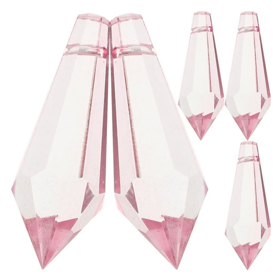 OUNONA 5PCS Teardrop Glass Hanging Ornaments for Chandeliers, Prism Beads for Sun Catchers, Replacement Prisms for Lamps and Light Pendants