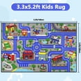 thumbnail image 3 of ORGOWEL Kids Rug Educational Play Rug Kids Road Carpet for Toy Cars Non-Slip Large Learning Play Game Area Rug Traffic Road Map for Playroom Bedroom Baby Toddler Boys Classroom,39.4"x63",Dark Blue, 3 of 7
