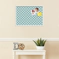 thumbnail image 3 of PinPix ArtToFrames 25x17 Custom Cork Bulletin Board Argyle Turquoise   Poster Board Has a Fabric Style Canvas Finish, Framed in Satin White Frame (PinPix-648), 3 of 6