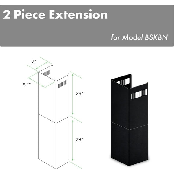 ZLINE KITCHEN AND BATH 2PCEXTBSKBN hood accessories