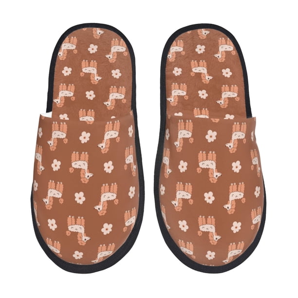 Fotbe Cute Poodle Dog Pantuflas Peludas para Mujer con Estampado, Zapatillas de Peluche, Zapatos de Invierno para Casa, Uso Interior y Exterior-Medium
