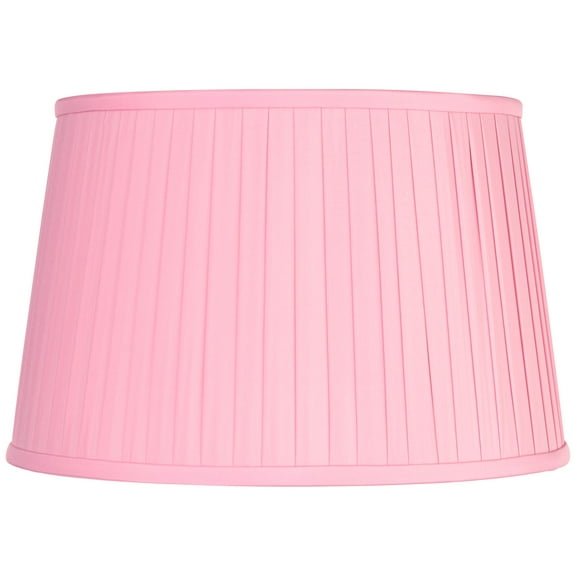 Springcrest 14" Top x 17" Bottom x 11" High x 11" Slant Lamp Shade Replacement Large Bright Pink Empire Pleated Spider Harp Finial