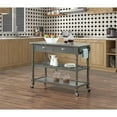 thumbnail image 1 of Convenience Concepts Chariot de Cuisine en Acier Inoxydable Style Français - Bois Gris, 1 of 10