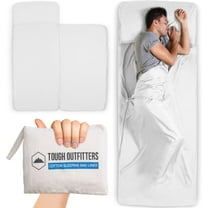 Tough Outdoors Sleeping Bag Liner - Adult Sleep Sack & Travel Sheets for Hotel - Travel Sleep Sack Backpacking & Camping - Sleeping Bag Liners - Hotel Bed Covering for Traveling