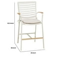 thumbnail image 5 of Aluminum Barstool with Padded Seat and Ladder Back, White, 5 of 5