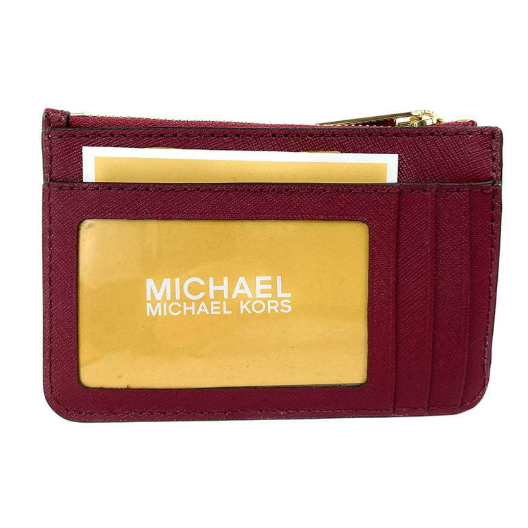 Michael Kors Jet Set Travel Small Top Zip Coin Pouch with ID Holder  Saffiano Leather (Luggage) 35F7GTVU1L-230