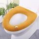 thumbnail image 1 of (Amarillo) Fundas para asientos de inodoro con asa - Cojín grueso para asiento de inodoro para baño - Suave, grueso, elástico, lavable, se adapta a todos los asientos de inodoro ovalados, 1 of 5
