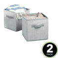 thumbnail image 2 of mDesign Small Fabric Closet Organizer Cube Bin with Front Handle, 2 Pack, Gray, 2 of 8