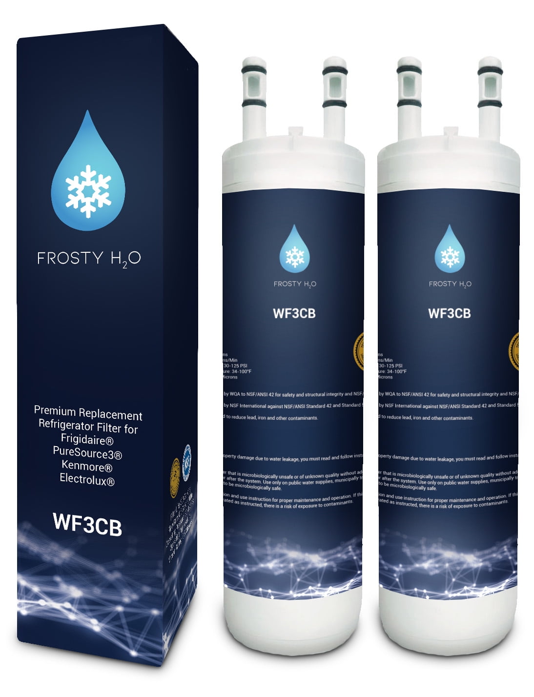 2 Pack Lot Genuine Frigidaire WF3CB PureSource3 Refrigerator Water Filter