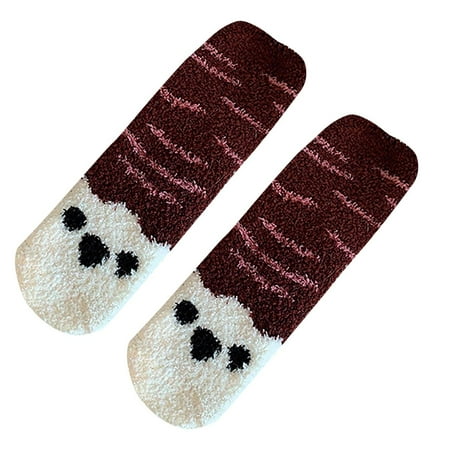 

Cptfadh Adult Animal Print Lovely Puppy Plush Middle Tude Socks Home Stockings