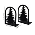 thumbnail image 3 of Tree Bookends Metal 2 Pack, 17.5cm Decorative Black for Heavy Books, L Shaped Non Slip Padded Base, Rounded Corner Safe Design and Home Office Library Organizer, 3 of 6