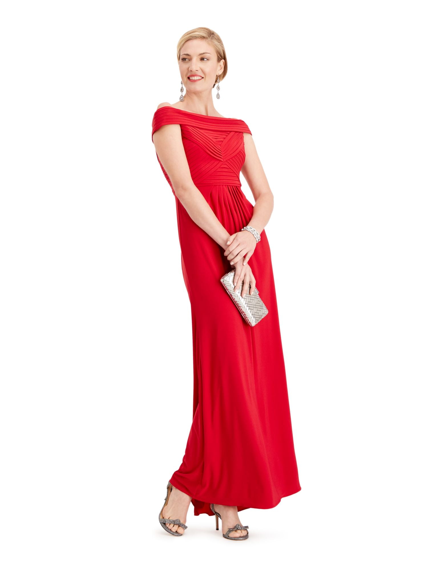 ADRIANNA PAPELL Womens Red Pleated ...