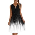 thumbnail image 2 of Otvok Womens Summer Casual V Neck Sleeveless Tank Dress Button Down Flowy Beach Sundresses Boho Graphic Print A-Line Resort Clothes, 2 of 6