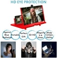 thumbnail image 2 of 12" Screen Magnifier 3D HD Cell Phone Reizen Magnifying Enlarger Projector - Foldable Stand Holder Amplifier for Movies, Videos, Gaming - Compatible with All Smartphones Red, 2 of 8