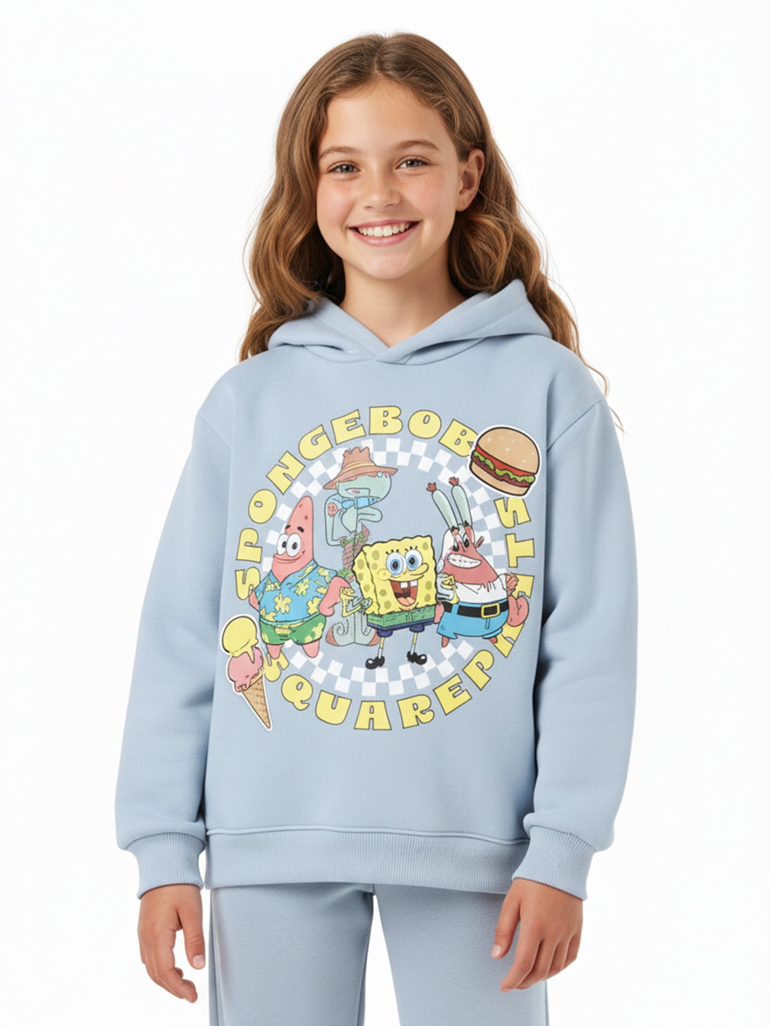 SpongeBob SquarePants Girls and Big Girls Summertime Fun Graphic Hoodie, Sizes 4-16