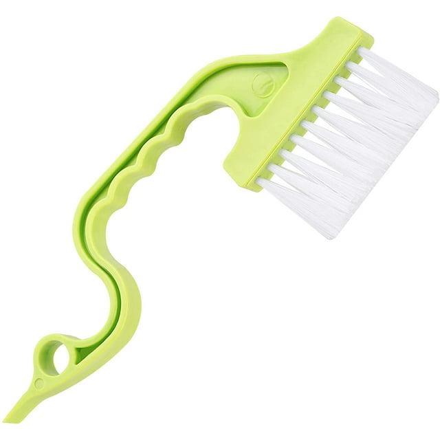 3 pieces Hand-held Groove Gap Cleaning Tools Door Window Track Kitchen Cleaning Brushes (Blue, Yellow, Pink)