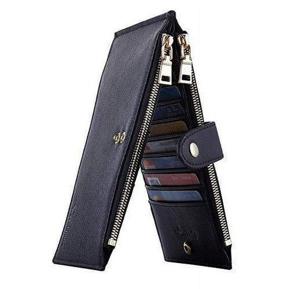 Travelambo Womens Walllet RFID Blocking Bifold Multi Card Case Wallet with Zipper Pocket
