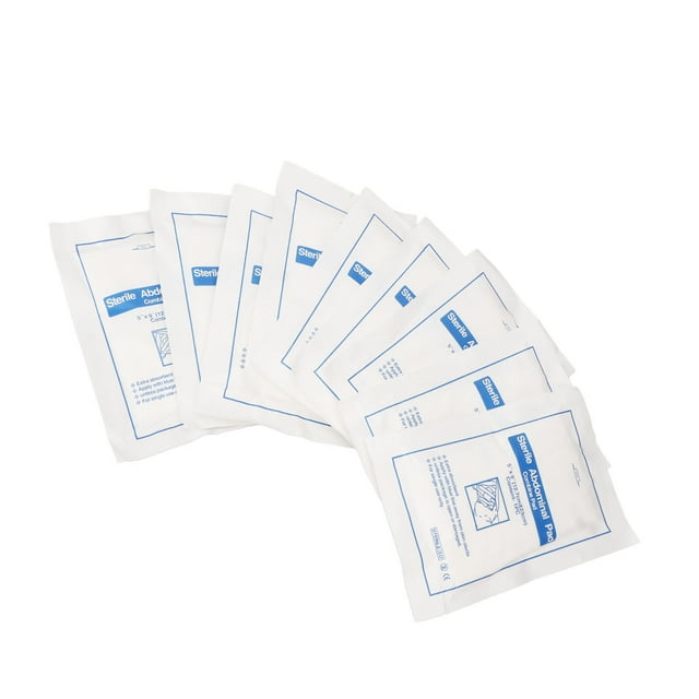 Almohadillas Abdominales, Almohadillas De Gasa Abdominales Transpirables Para El Cuidado De Heridas, 10 Piezas Empaquetadas Individualmente Para El Hogar