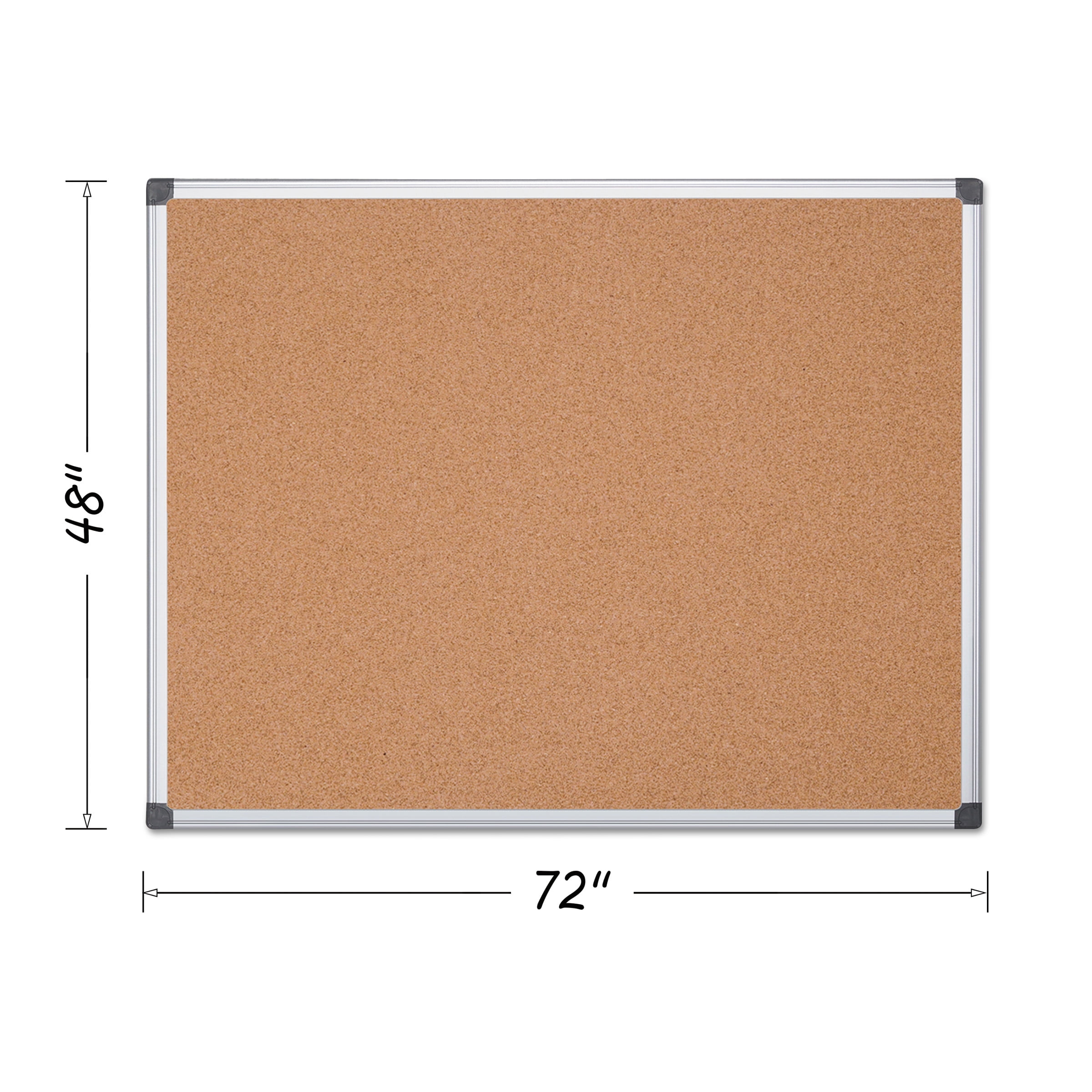 Mastervision Value Cork Bulletin Board, 72" x 48", Aluminum Frame