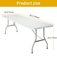 thumbnail image 6 of Dextrus 8FT Folding Tables, Heavy Duty Folding Table with Carrying Handle, Plastic Fold up Table for Outdoor Camping Picnic Parties/Indoor Events, White, 6 of 6