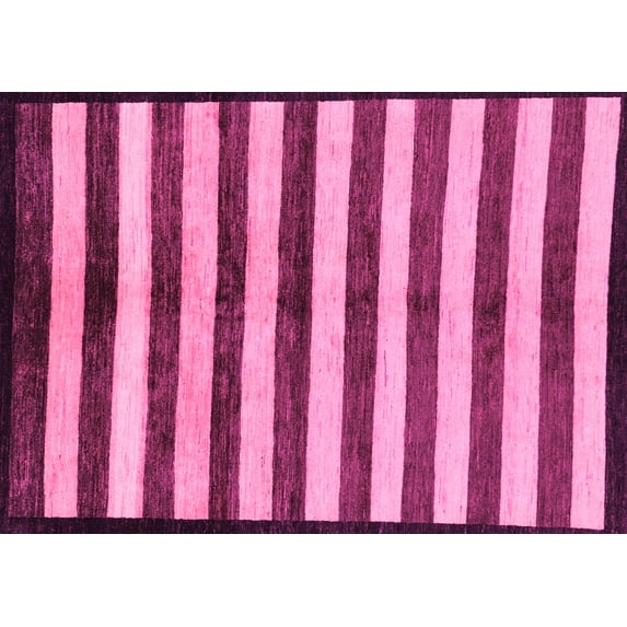 Ahgly Company Indoor Rectangle Oriental Pink Modern Area Rugs, 5' x 8'